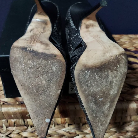 Steven By Steve Madden Black Snakeskin Heels - Picture 4 of 4